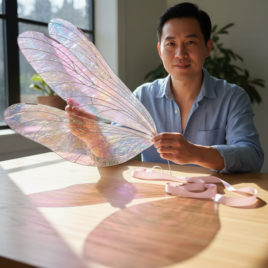 Shimmering Iridescent Cellophane Fairy Wearable Dragonfly Wings — Arts & Crafts activity for ages 6–12 years (indoor, 60 min)