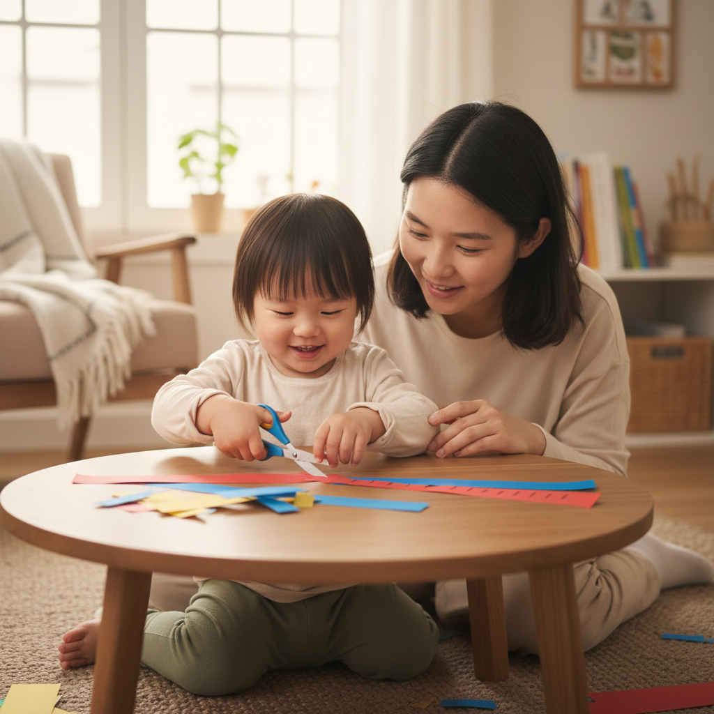 Snip, Snip, Hooray! First Scissor Fun — Toddler (12–36 months) activity for ages 30–36 months (indoor, 15 min)