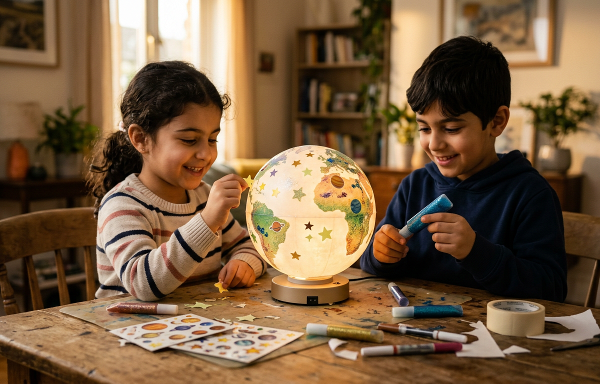 Cosmic Co-Op Story Sphere — Arts & Crafts activity for ages 5–9 years (indoor, 45 min)