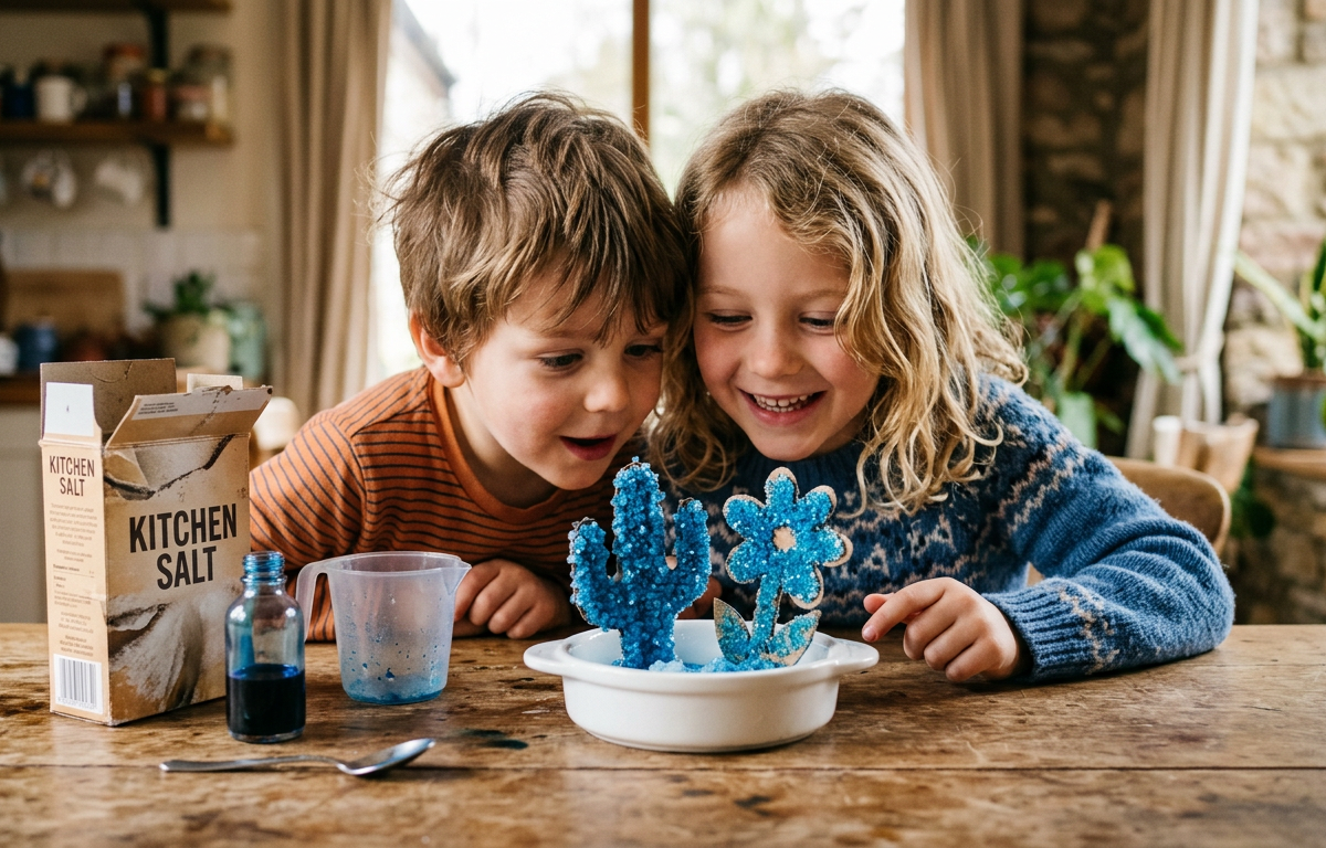 Crystal Garden: Grow Your Own Salt Crystals — Science Experiments activity for ages 4–10 years (indoor, 30 min)