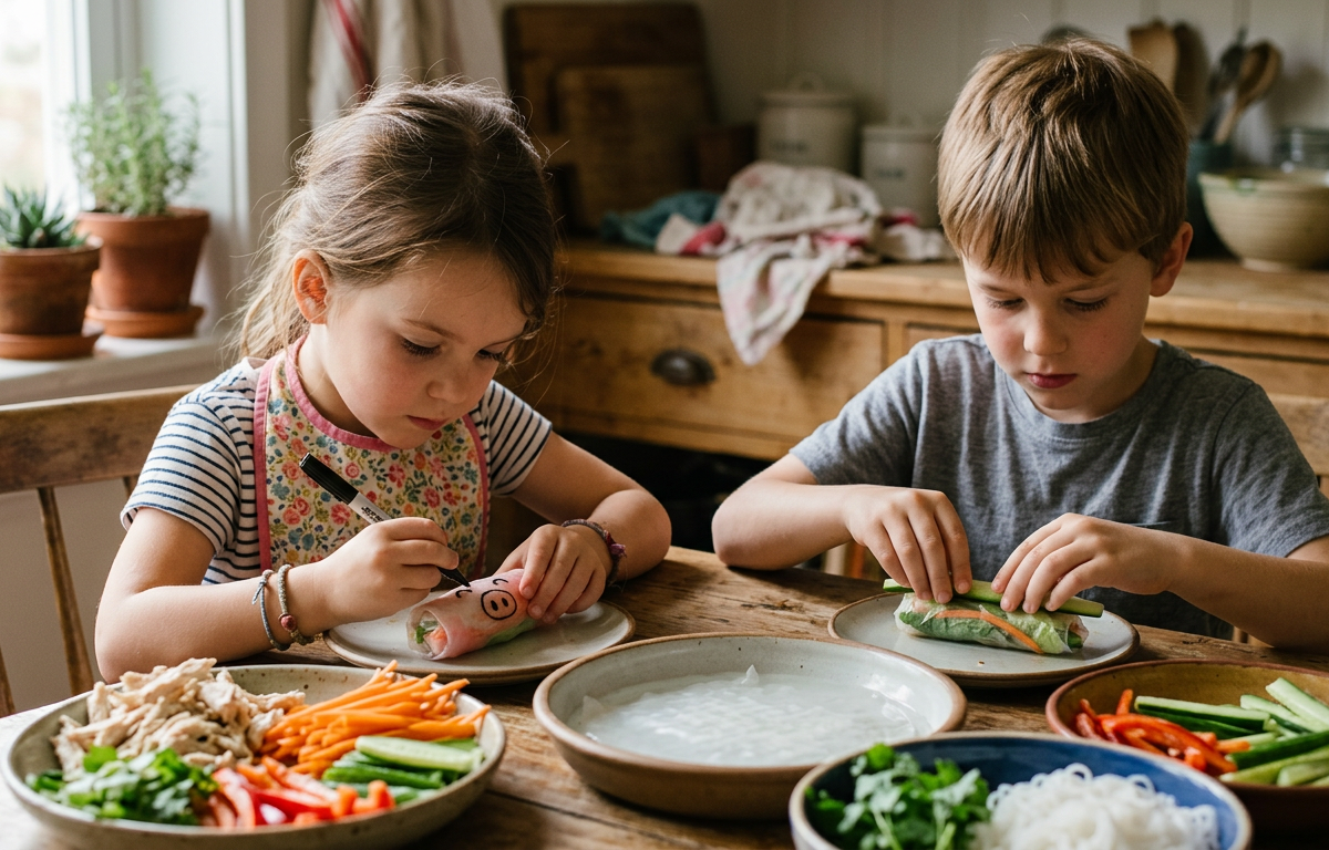 Edible Animal Farm Rice Paper Rolls — Cooking & Baking activity for ages 4–10 years (indoor, 45 min)