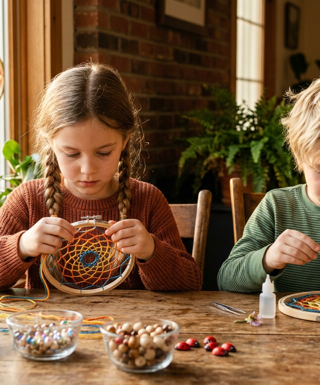 Enchanted Forest Looming: Spiderweb Art — Fantasy & Characters activity for ages 5–10 years (indoor, 60 min)