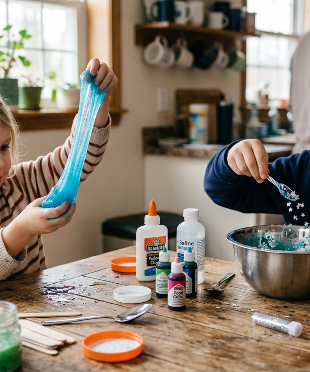 Sparkly Homemade Slime Jars — Fantasy & Characters activity for ages 4–10 years (indoor, 45 min)