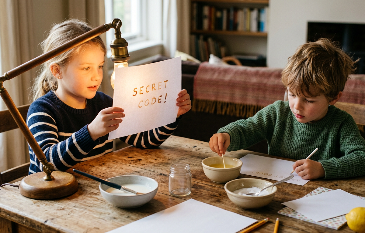 Invisible Ink Secret Message Lab — Science Experiments activity for ages 5–10 years (indoor, 45 min)