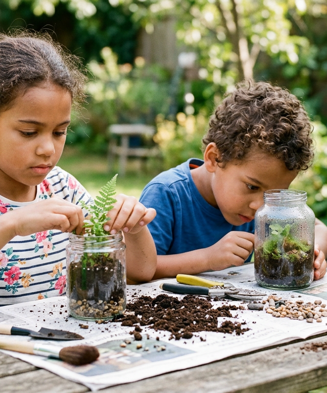 Miniature Ecosystem Terrarium Adventure — Nature & Outdoor Play activity for ages 6–12 years (indoor, 90 min)