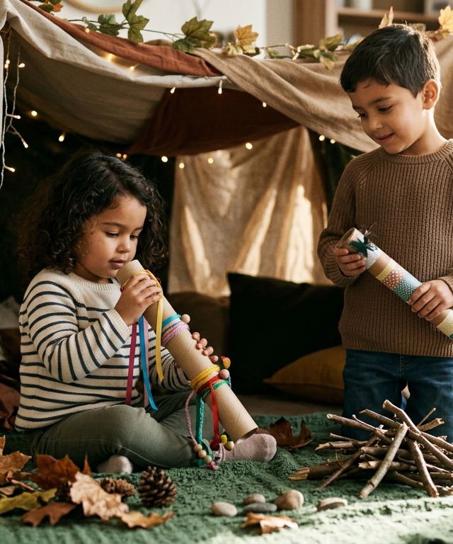 Musical Rainstick Forest Stroll — Sensory Play activity for ages 4–8 years (indoor, 60 min)