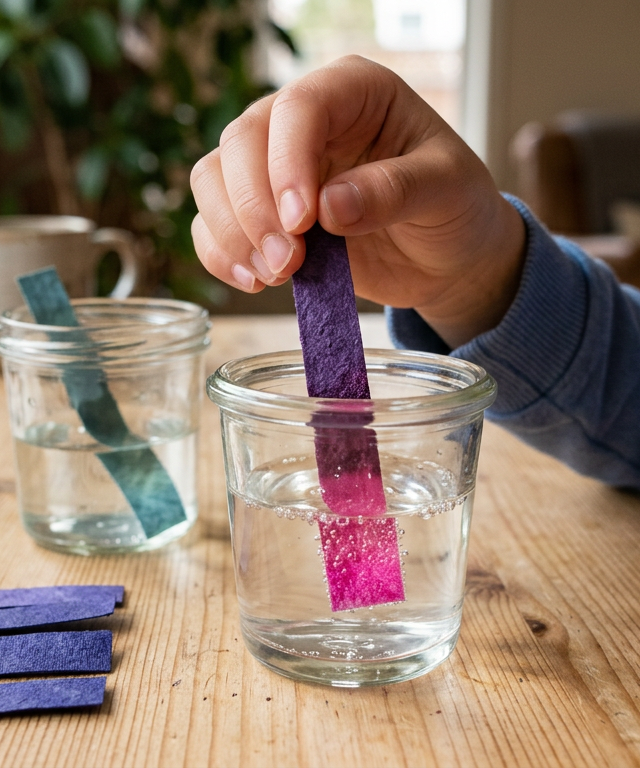 Red Cabbage Paper pH Indicator Strips — Science Experiments activity for ages 5–9 years (indoor, 120 min)