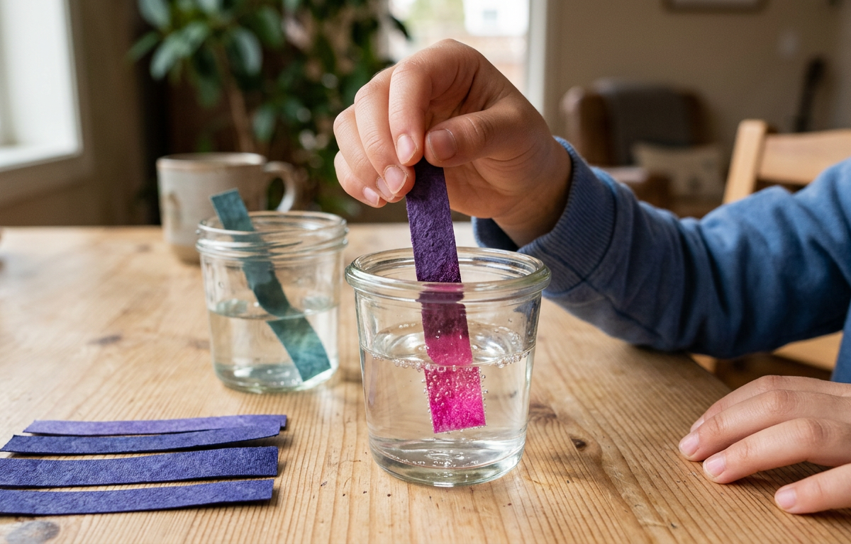 Red Cabbage Paper pH Indicator Strips — Science Experiments activity for ages 5–9 years (indoor, 120 min)
