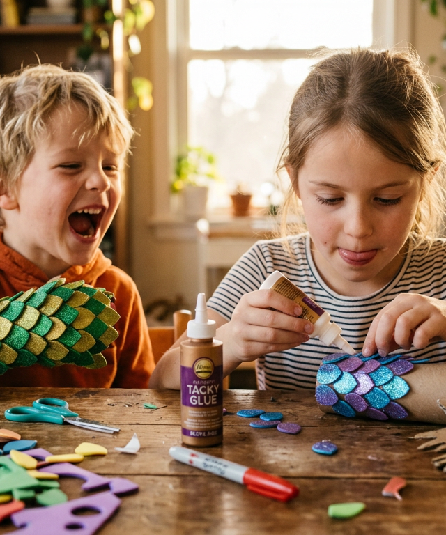 Shimmering Dragon Scale Armor Gauntlets — Fantasy & Characters activity for ages 5–9 years (indoor, 45 min)