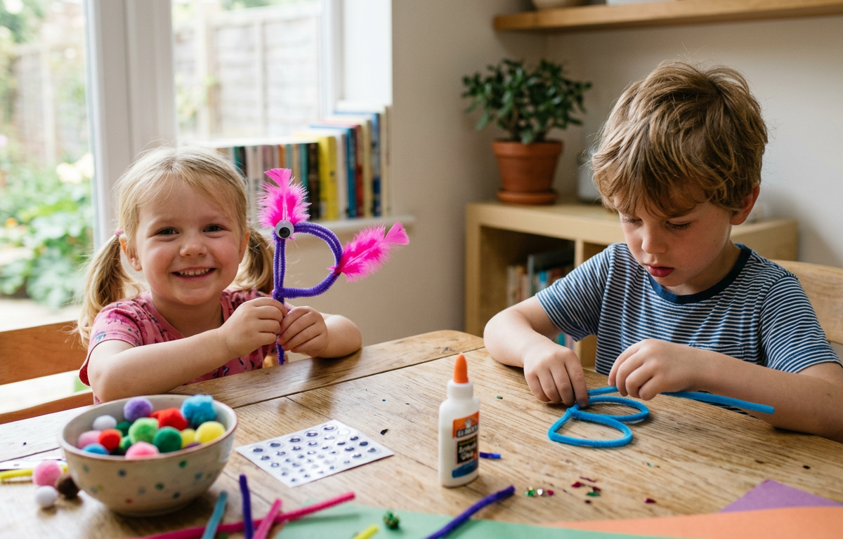 Silly Sound Monsters on Fuzzy Pipe Cleaners — Reading & Literacy activity for ages 3–7 years (indoor, 45 min)