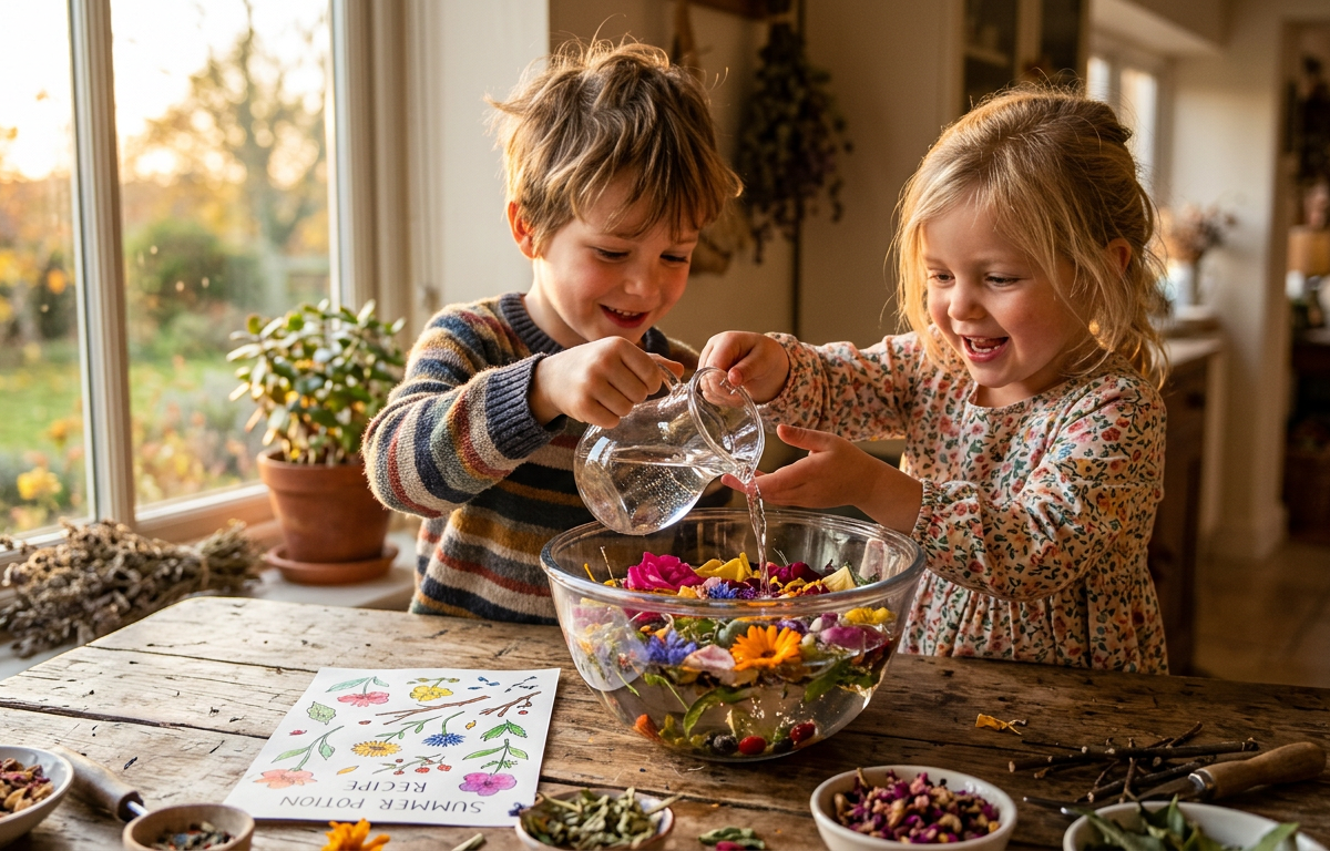 Whispering Woods Potion Brewing Collaborative — Sensory Play activity for ages 3–8 years (indoor, 30 min)