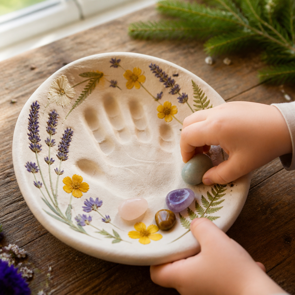 Salt-Dough Handprint Botanical Basin — Arts & Crafts activity for ages 4–8 years (indoor, 240 min)