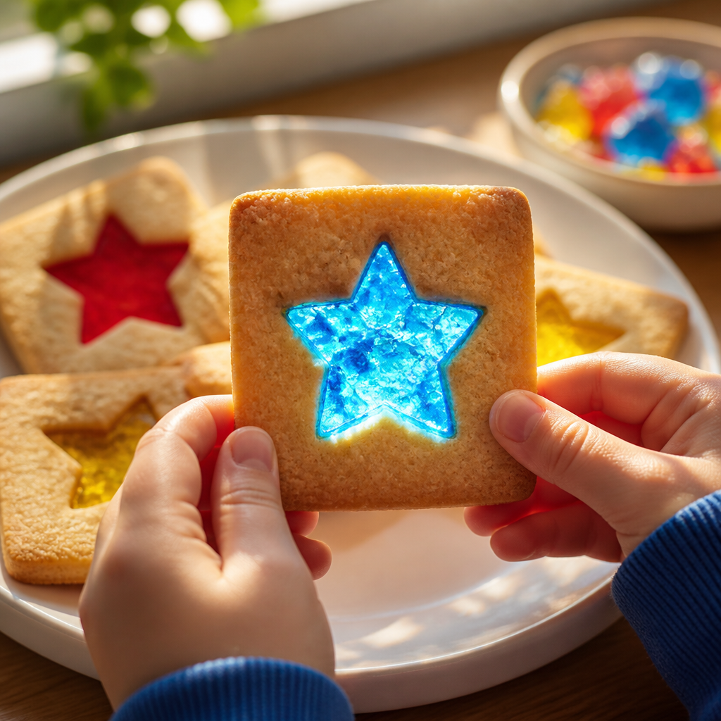 Stained Glass Cookie Constellation Tiles — Cooking & Baking activity for ages 6–10 years (indoor, 90 min)