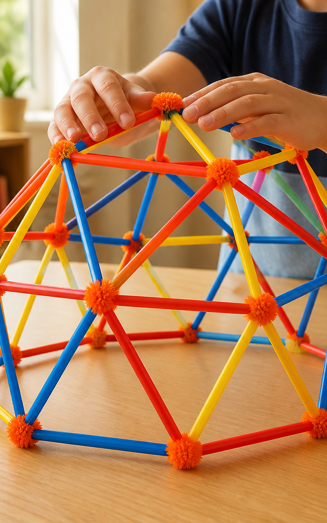 Straw and Pipe Cleaner Geodesic Dome — Construction & Engineering activity for ages 6–10 years (indoor, 60 min)