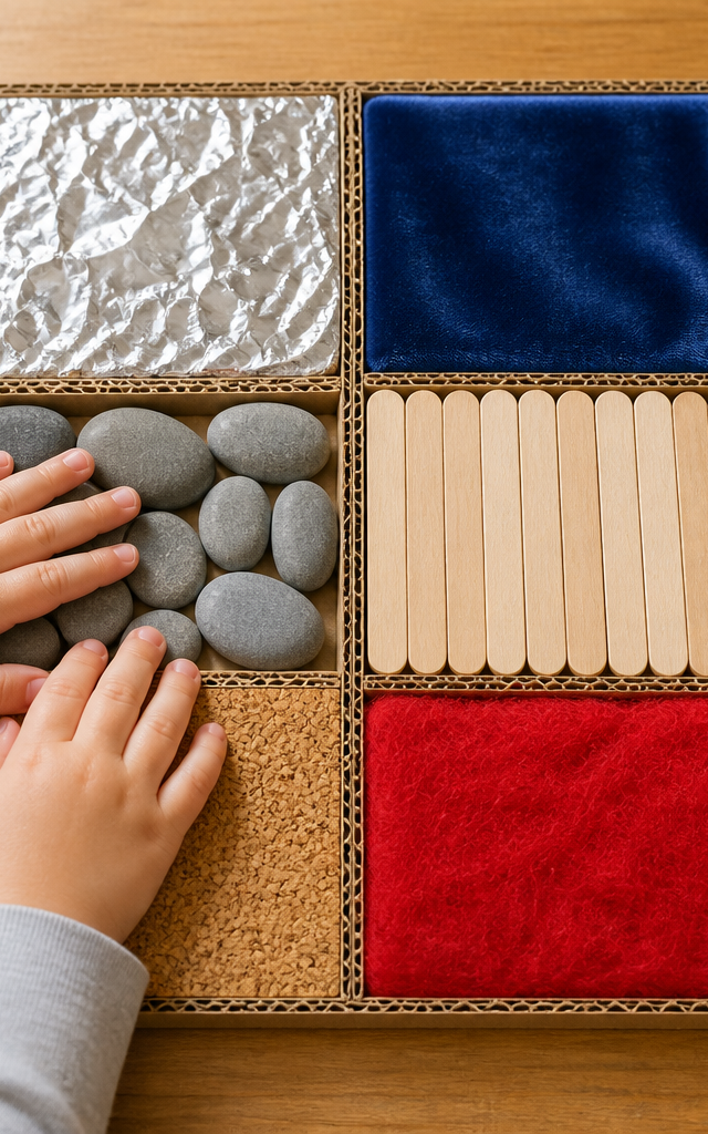 Warm and Cool Texture Sensory Board — Sensory Play activity for ages 4–7 years (indoor, 60 min)