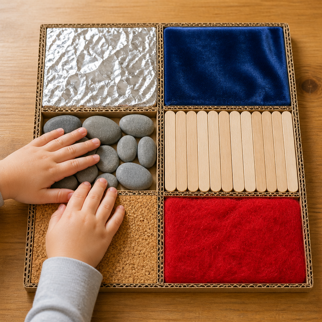 Warm and Cool Texture Sensory Board — Sensory Play activity for ages 4–7 years (indoor, 60 min)