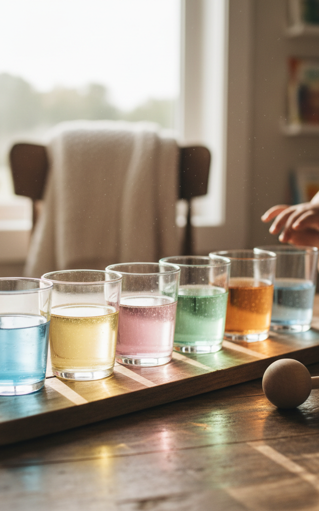 Water Glass Xylophone Tuning Lab — Music activity for ages 4–8 years (indoor, 25 min)